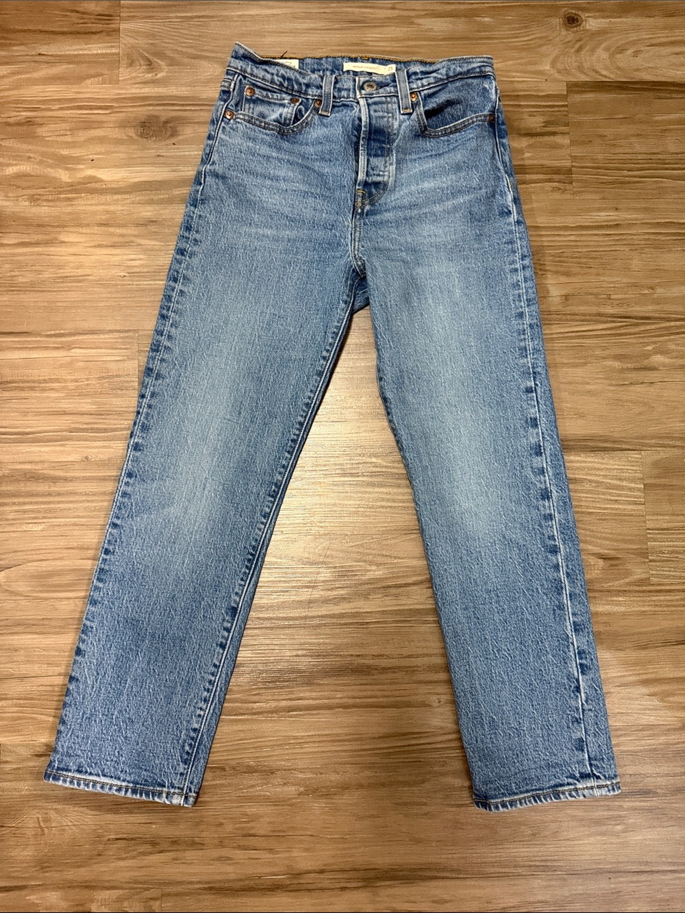 Levi’s Premium Wedgie Straight Ankle Jeans 25 Jive Sound $98 - Picture 2 of 12
